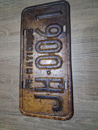 Placa de carro antiga