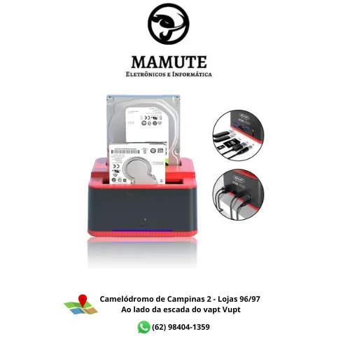 Dockstation Vertical Para hdd de 2.5 e 3.5, Com Entrada Para USB e Cartão de Memoria
