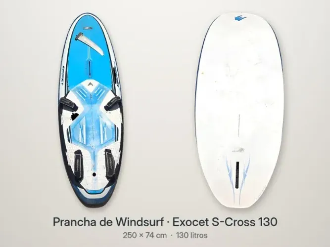 Prancha Windsurf Exocet S-Cross 130 litros - 250 x 74 cm - Pouquíssimo uso