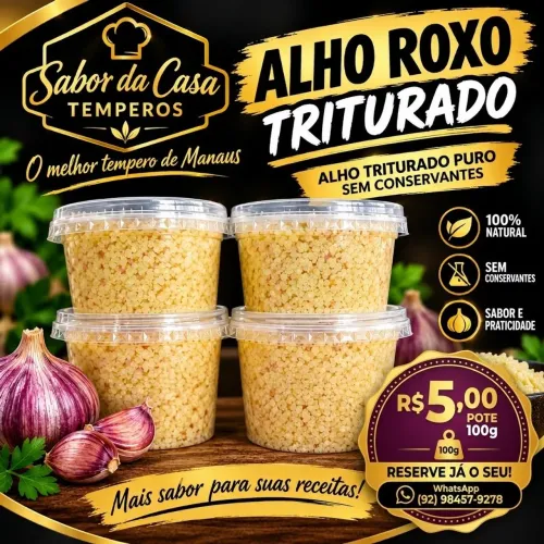 Alho roxo triturado
