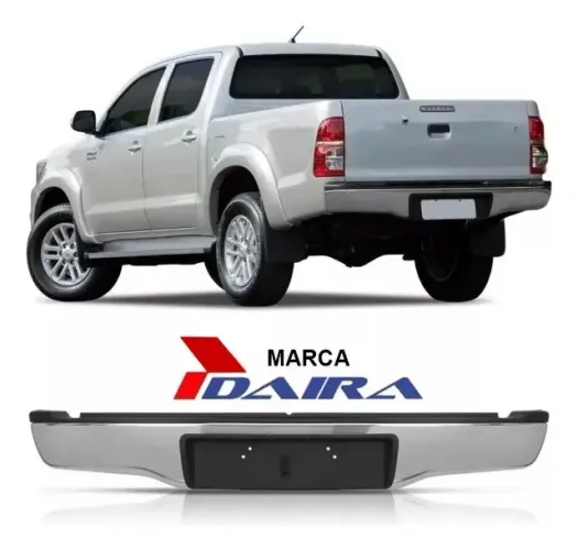Para-choque Traseiro Hilux 2005 a 2015 Cromado com Pisante - Marca Daira
