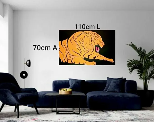 Quadro de tigre pintado a mão
