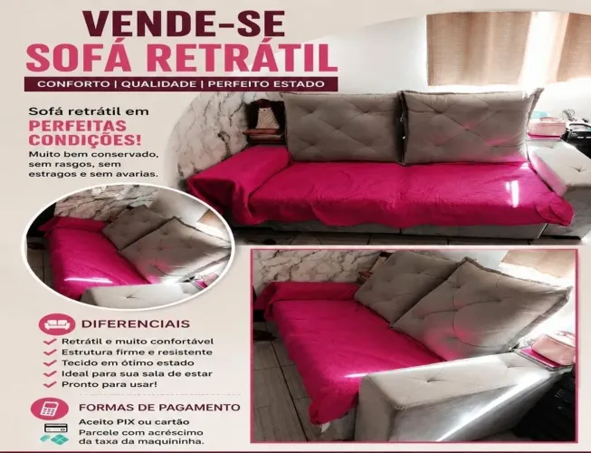 Sofá retrátil 2 lugare