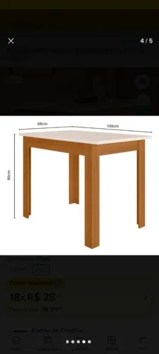 Mesa de madeira off/white
