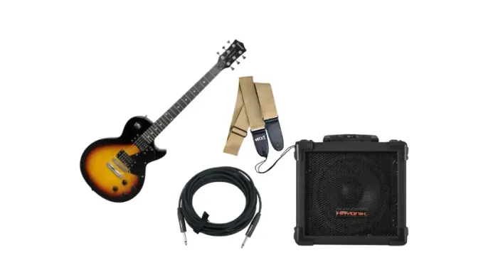 KIT GUITARRISTA, GUITARRA LES PAUL+AMPLIFICADOR HAYONIK+CABO+CORREIA