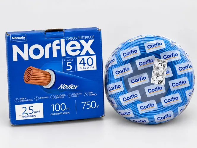 Cabo flexível 2 PCs (Norflex 2,5 100m e Corfio 4,0 100m)