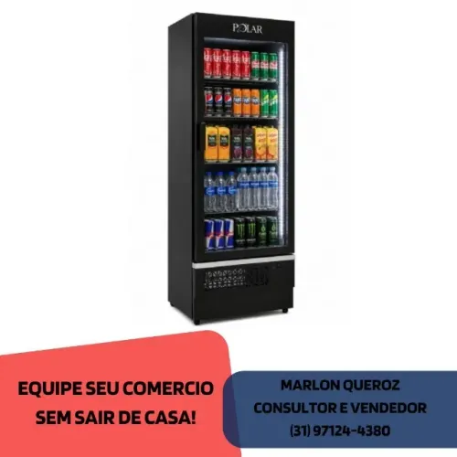 Refrigerador Expositor Preto 405L Polar