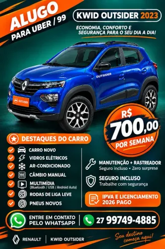 LOCAÇÃO DE CARRO PARA USO EM APLICATIVO 