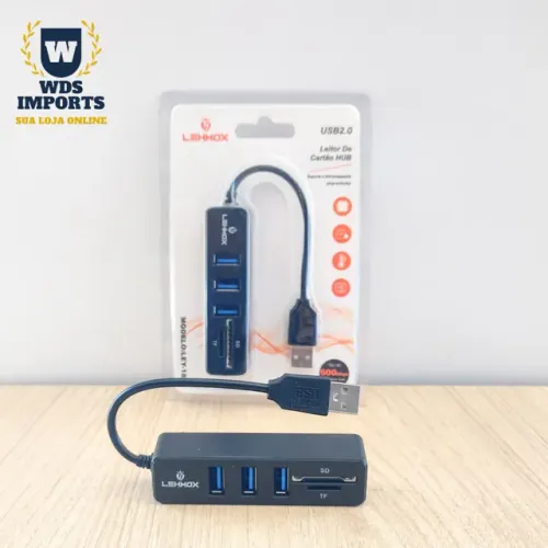 Leitor de Cartão e Hub Usb 2.0 - Lehmox
