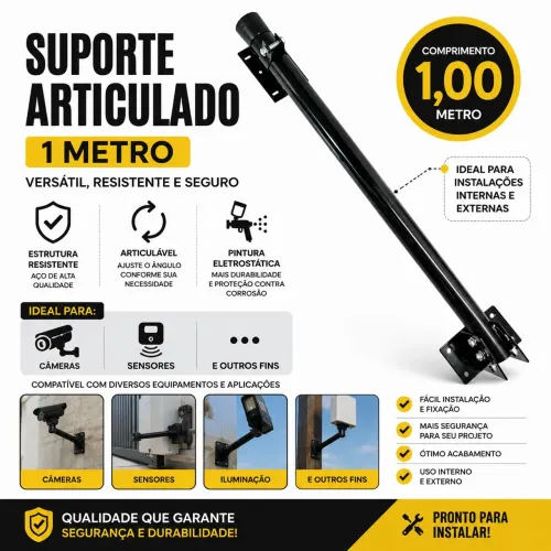 Suporte Articulado 1 Metro para Câmeras, Sensores e Diversas Aplicações