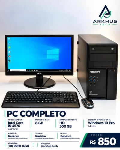 Computador Intel Core i5 3470 | 8GB RAM | HD 500GB | Windows 11 Pro | Pronto para Uso