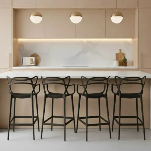 Banquetas Allegra Pretas Atlas Preto Fosco