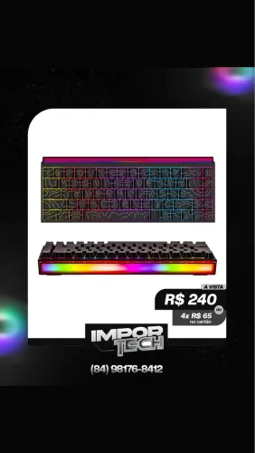 Teclado mecânico Ajazz Nacodex NK68 65%. @importech_084