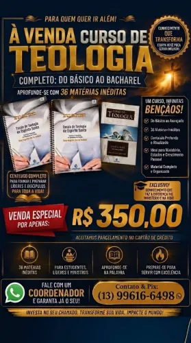 VENDO CURSO BACHAREL EM TEOLOGIA COMPLETO