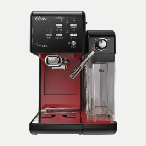 Cafeteira Oster PrimaLatte Automática vermelha para expresso e cápsulas