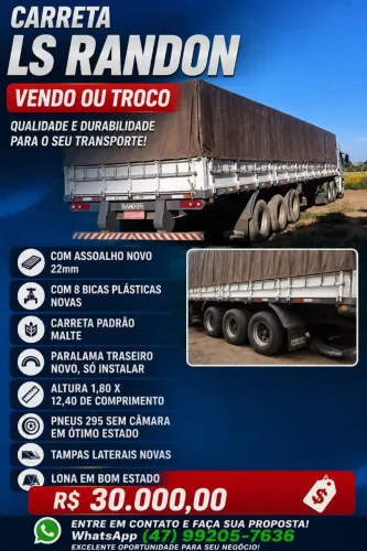 Vendo ou troco carreta LS RANDON 