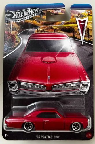 Carrinho Hot Wheels - 66 PONTIAC GTO - SILVER SERIES - COR: VERMELHO
