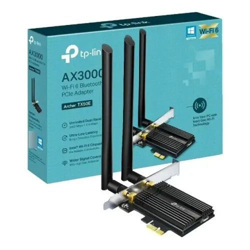 Placa Rede Pci-e Tp-link Tx50e Ax3000 Wi-fi 6 E Bluetooth 5 Novo Loja Coimbra Computadores