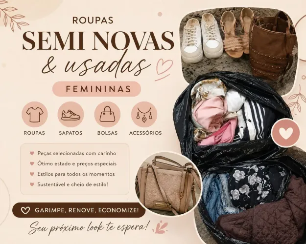Lote de roupas femininas e acessórios