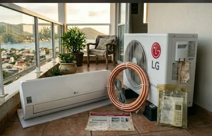 Ar condicionado LG usado com controle e funcionando