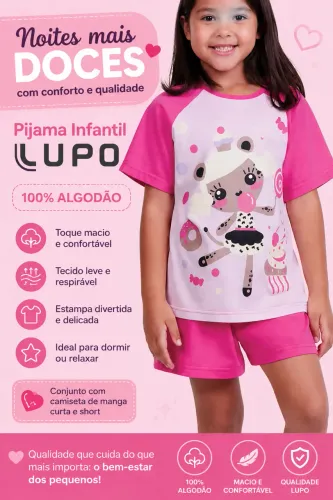 Pijama Infantil Menina - Lupo