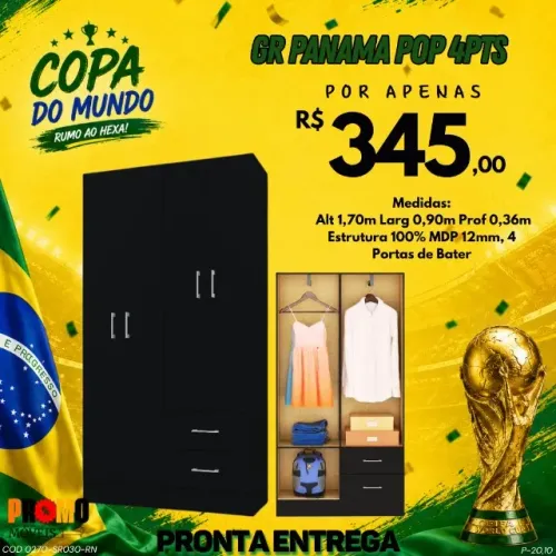 Guarda roupa 4 portas (Pague na entrega)