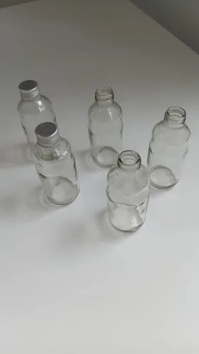 garrafas de vidro pequenas 220ml  com tampa para decoração ou armazenamento 5 unidades