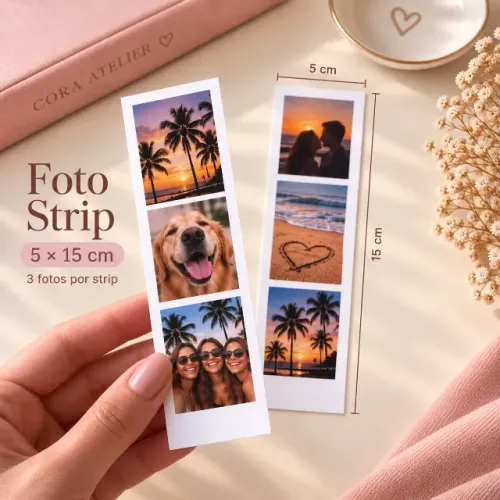 Foto Strip Personalizada - Suas Fotos em Tirinhas 5x15cm