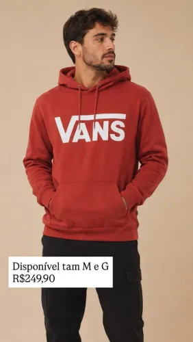 Moletom Vans Terracota masculino NOVO E ORIGINAL SOMOS OUTLET 