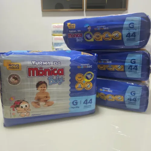 Kit Fralda Turma da Mônica - Tamanho G - 176 unidades