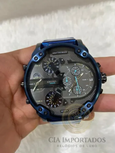 Relógio Diesel Mr Daddy Azul Metálico Caixa Original
