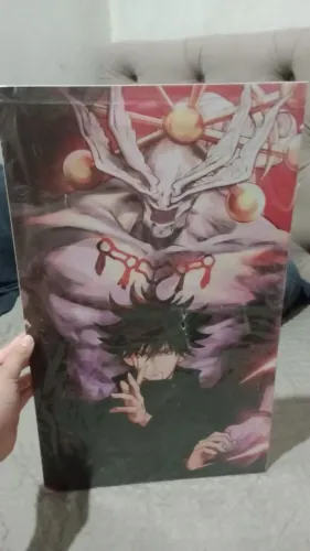 Quadro decorativo ou poster de Jujutsu Kaisen com Megumi e Mahoraga 50cmx30cm