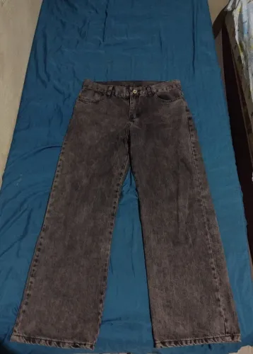 Calça Jeans Masculina Reta Baggy Cinza Claro | Streetwear