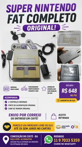Super Nintendo Fat Completo Original