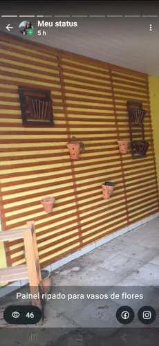 Painel ripado para vasos