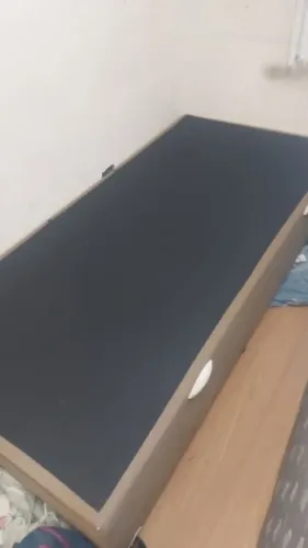 Cama box de solteiro marrom