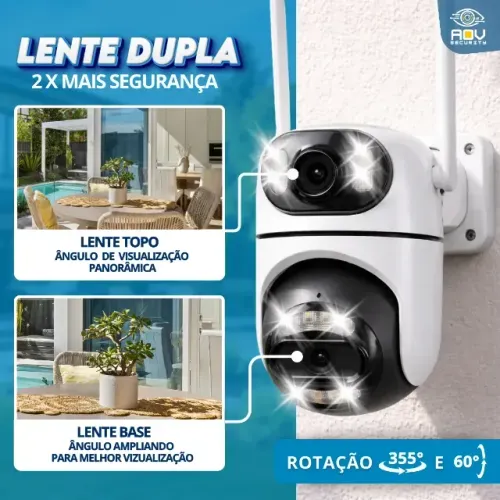Câmera de Segurança Zoom Wi-Fi Lente Dupla Q2 2026