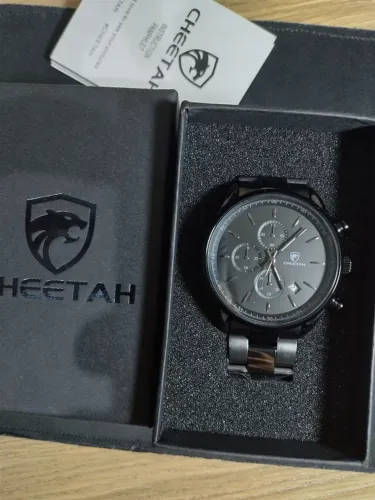 Relógio Masculino de Luxo Cheetah - Preto, Original (Novo, Faço entrega)