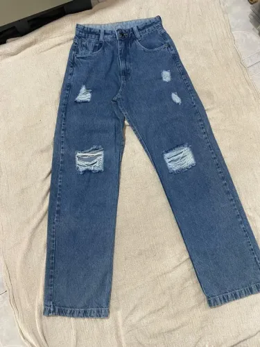 Calça Jeans Feminina Reta Destroyed - Diversos Tamanhos | Retirada ou Envio