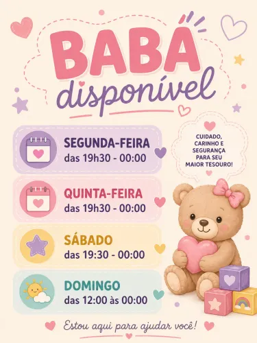 babá disponível 