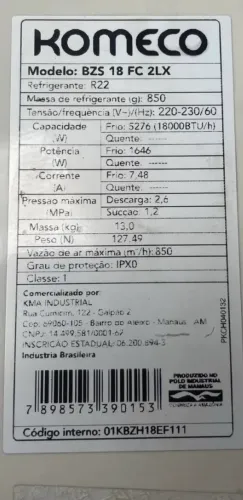 Vendo Ar condicionado 18 mil btus