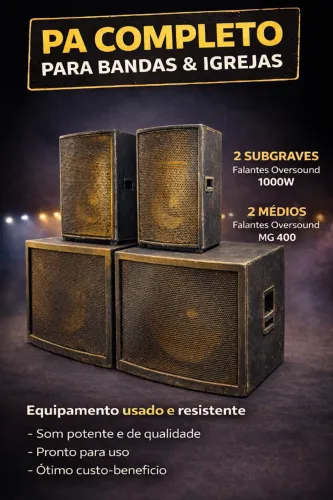 PA 2 CAIXAS SUB E 2 MEDIOS GRAVES