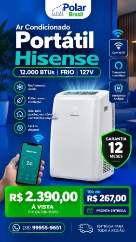 AR CONDICIONADO PORTÁTIL 12000btu 127v - wifi