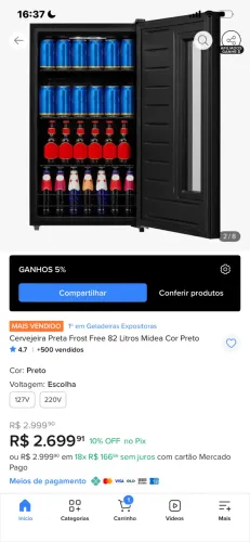 Cervejeira Midea 82L, 220V | Frost Free
