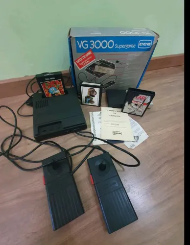 VG 3000 Supergame CCE Completo na Caixa Original - Funcionando + 3 Jogos + Manuais Raros