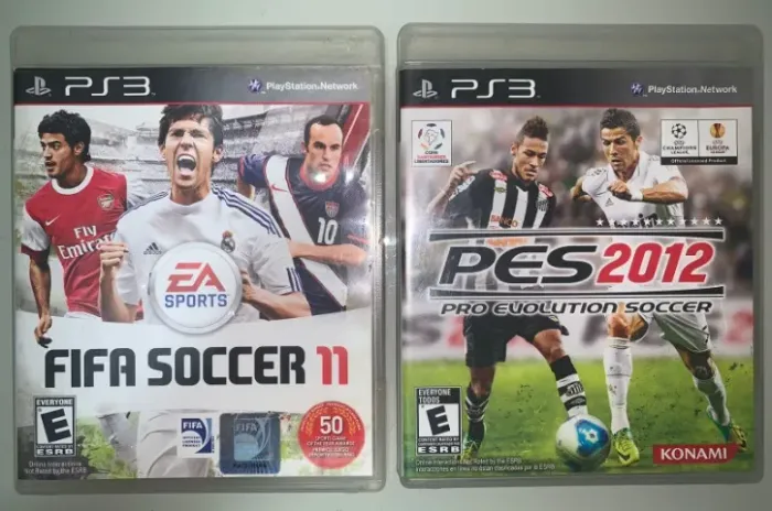 Conjunto 2 Jogos para Playstation 3 (PS3) - FIFA 2011 e PES 2012, Mídia Física (CD), Usado