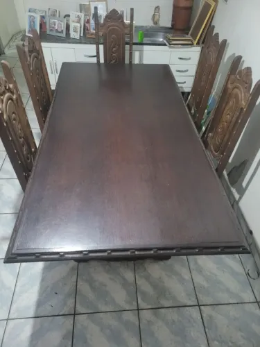 Mesa  jantar colonial + 5 cadeiras 