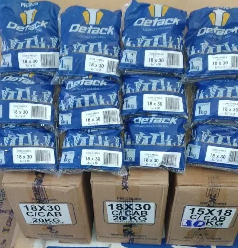 Pregos 18x30 Polidos com cabeça- Caixa com 20kg  - Pronta entrega.cabeça kit 4kg