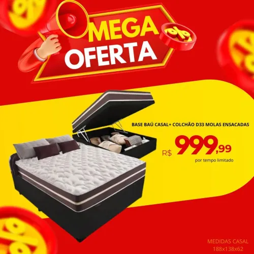 Cama box baú + colchão promoção