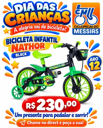 BICICLETA NATHOR ARO 12 BLACK 12